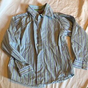 urban pipeline Boys' Green & Blue Striped Button-Down Shirt